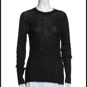 rag & bone Donna Crew Mohair and Angora blend Black crew neck sweater